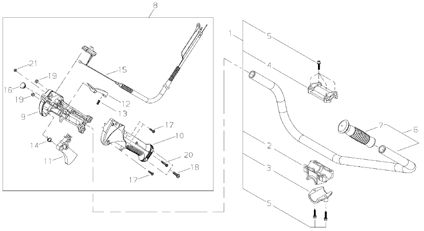 Shindaiwa C242 Handle Parts Diagram