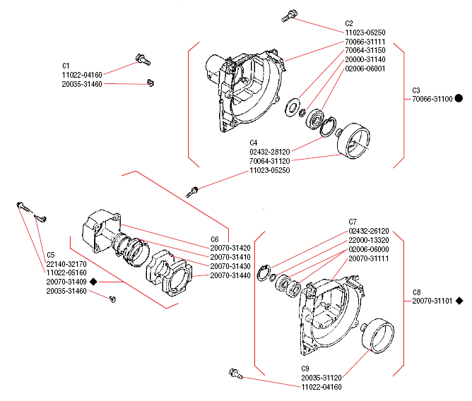 Shindaiwa F18 Clutch Parts Diagram