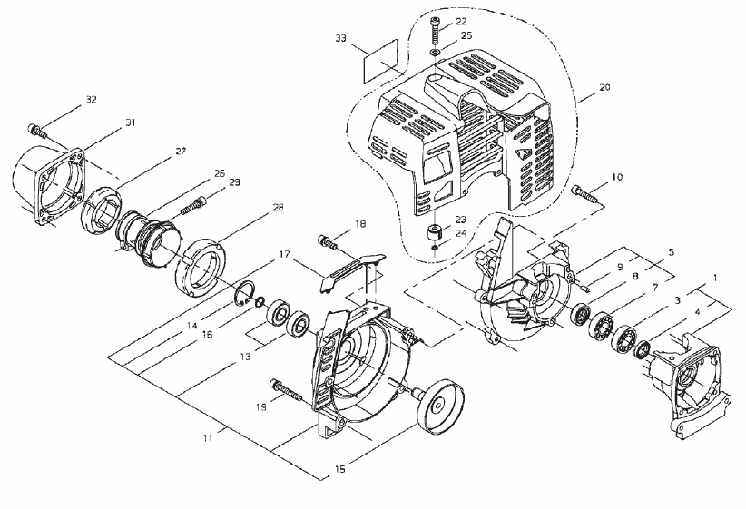 Shindaiwa AHS231 Crankcase Parts Diagram