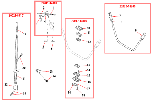 Shindaiwa B45 Handle Parts Diagram